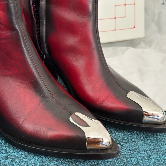 Alexander McQueen Punk Boot (Women) Red/silver - Picture 13 of 14